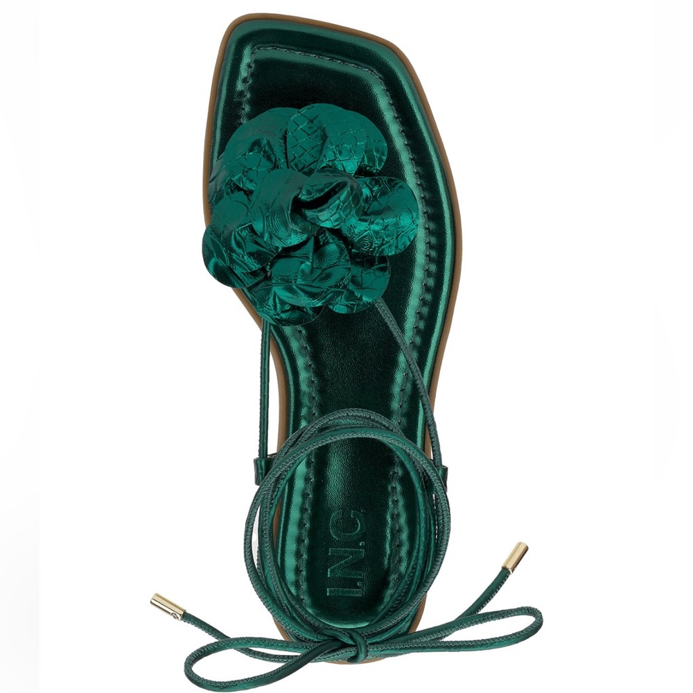 New I.N.C. International Concepts Gilma Flower Lace-Up Flat Sandals - Picture 4 of 10